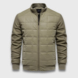 Nils | Steppjacke mit gestrickten Ärmeln für stilvolle Wärme – Grün