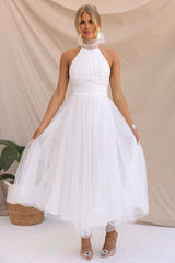 Ovidia - Ärmelloses Partykleid – Weiß