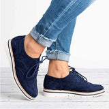 Buccino Damen Schnürboots aus Leder und Wildleder – Elegante, Rutschfeste Frühlings- und Sommerschuhe – Blau