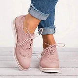 Buccino Damen Schnürboots aus Leder und Wildleder – Elegante, Rutschfeste Frühlings- und Sommerschuhe – Rosa