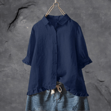 Jennifer | Luftiger Eleganz Bluse – Dunkelblau