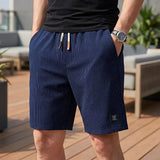 Jens - Leichte Shorts mit elastischem Bund – Blau