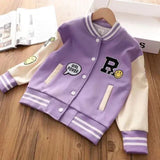 Vivian – stylische college-jacke für mädchen – Lila