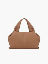 Minimalistische Schultertasche mit Griff – Hellbraun