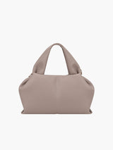 Minimalistische Schultertasche mit Griff – Beige