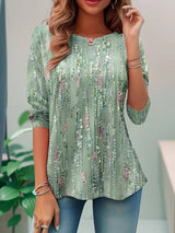 Jessika | Elegantes Loose Fit Pailletten Top – Grün