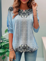 Jessika | Elegantes Loose Fit Pailletten Top – Blau