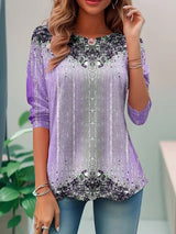 Jessika | Elegantes Loose Fit Pailletten Top – Hellviolett