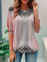 Jessika | Elegantes Loose Fit Pailletten Top – Rosa