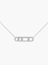 Halskette mit beweglichen Diamanten - elegant, raffiniert und zeitlos – Silber