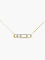 Halskette mit beweglichen Diamanten - elegant, raffiniert und zeitlos – Gold