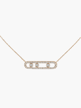 Halskette mit beweglichen Diamanten - elegant, raffiniert und zeitlos – Rosa