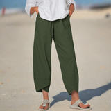 Nicole - Leichte Baumwollhose für Damen – Grün