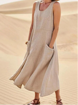 Johanna – Dein perfektes Sommer-Maxikleid – Beige