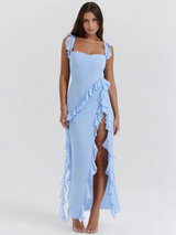 BELLA RUFFLE ROMANCE DRESS – Hellblau
