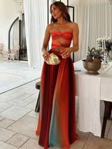 SUNSET GLOW MAXIKLEID – Mehrfarbig
