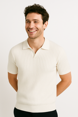 Jozef Strick-Poloshirt mit Kurzarm – Weiß