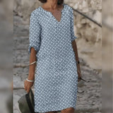 Ariora – Stilvolles bedrucktes knielanges Kleid – Blau