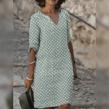 Ariora – Stilvolles bedrucktes knielanges Kleid – Grün