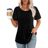 Julia | Weiches atmungsaktives elegantes Sommertop – Schwarz