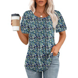 Julia | Weiches atmungsaktives elegantes Sommertop – Gepunktetes Blau