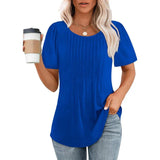Julia | Weiches atmungsaktives elegantes Sommertop – Blau