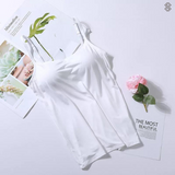 Juliane | Bequemes Tanktop mit integriertem BH – Weiß
