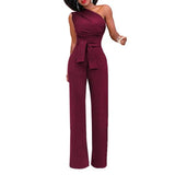 Jumpsuit Mit Einer Schulter - Jasmina – Weinrot