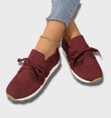 Ottilie – Leichte Mesh-Sneaker aus Strick – Rot