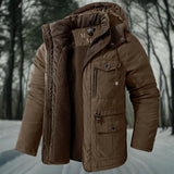 Warme herren-winterjacke mit wohlfühlfaktor – Braun
