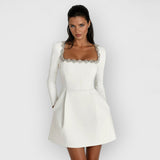 Roxie | Elegantes Premium-Minikleid – Weiß