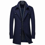 Warme winterjacke für herren, elegant und funktionell – Marineblau