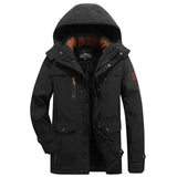 Wasserdichter Parka Wintermantel Kapuzenjacke – Schwarz