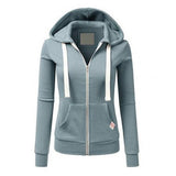 Andrea | Karierter Winter-Hoodie mit Reißverschluss – Hell Blau