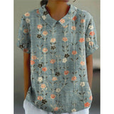 Karin | Lässige Bluse mit Blütenprint – Blau