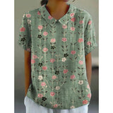 Karin | Lässige Bluse mit Blütenprint – Grün