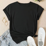 Karolin | Weiches bequemes lässiges T Shirt – Schwarz