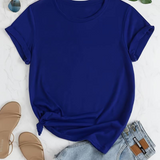 Karolin | Weiches bequemes lässiges T Shirt – Blau