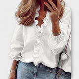 Sarah – Elegante Bluse mit besonderem Charakter – Weiß
