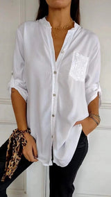 Kathrin | Pailletten bluse – Weiß