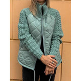 Katrin | Patchwork Jacke mit Stehkragen – Hellgrün