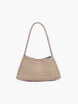 Tasche aus geflochtenem Lederstoff – Beige