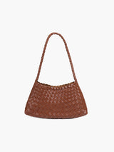 Tasche aus geflochtenem Lederstoff – Braun