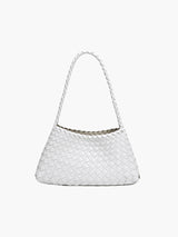 Tasche aus geflochtenem Lederstoff – Weiß