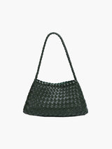 Tasche aus geflochtenem Lederstoff – Grün