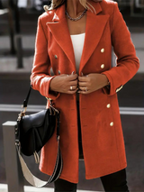 Keithlyn Wollmantel | stylischer Wintermantel für Damen – Rötliches Orange