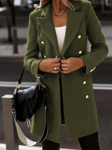 Keithlyn Wollmantel | stylischer Wintermantel für Damen – Armeegrün