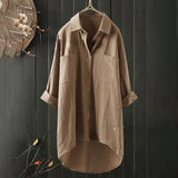 Klassische weiße Bluse für Frauen | Perfekt für alle Jahreszeiten – Khaki