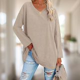 Glamora - Langes, lockeres Hemd – Khaki