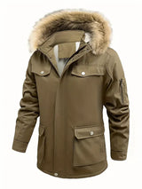 Robuste, mit sherpa gefütterte jacke für herren – rainer – Khaki